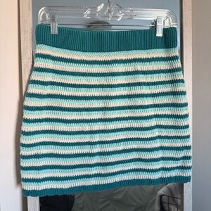 Knit Striped Mini Skirt
